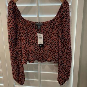 Pink cheetah long sleeve top!